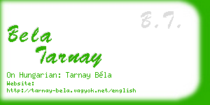 bela tarnay business card